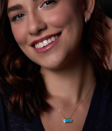 YellowGold with Natural Turquoise Stone and Enamel