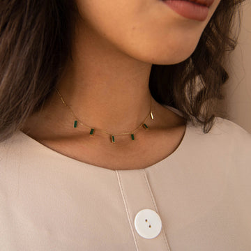 Geometric Choker - Royal Green Rectangle.