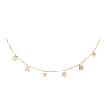 Geometric Choker Gold And Enamel with Diamonds