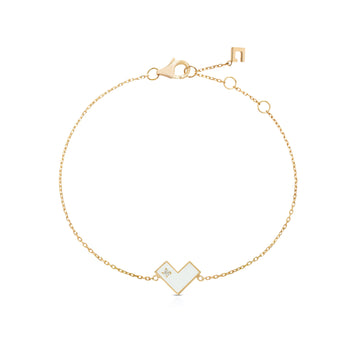 Heart Of Gold Bracelet With White Enamel & Diamond