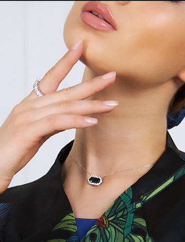 Blue London Topaz with  Diamonds and Enamel