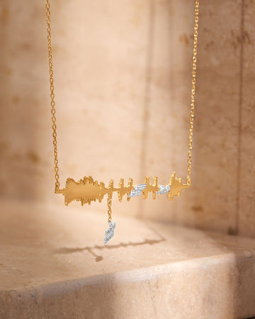 Ayat Necklace with Diamond - (سلامٌ قولاً من ربٍ رحيم)