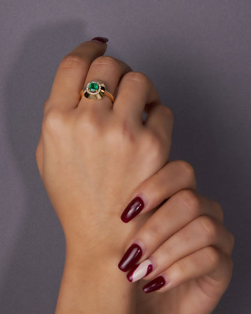 Diamonds and Emerald Stone Ring
