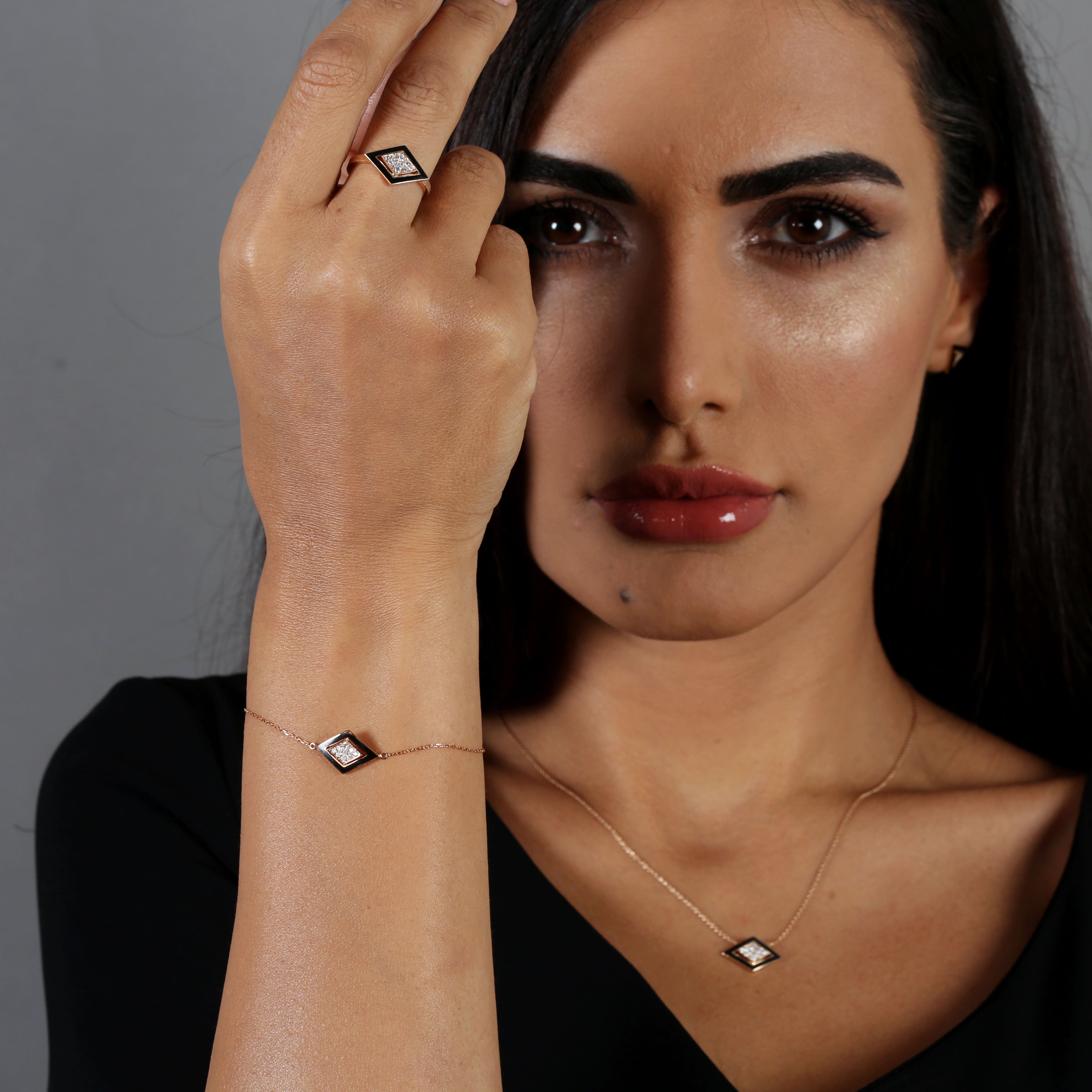 Imtinan Bracelet,  Enamel with Diamonds