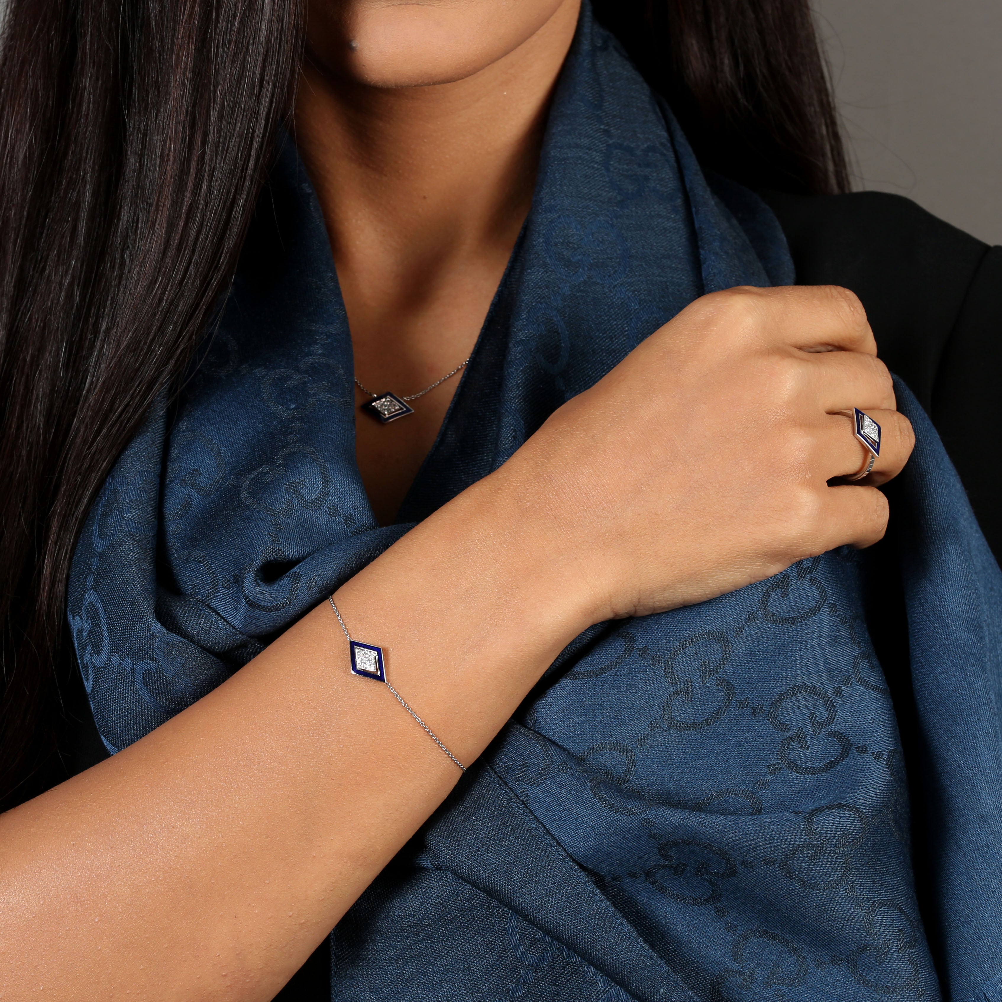 Imtinan Bracelet,  Enamel with Diamonds