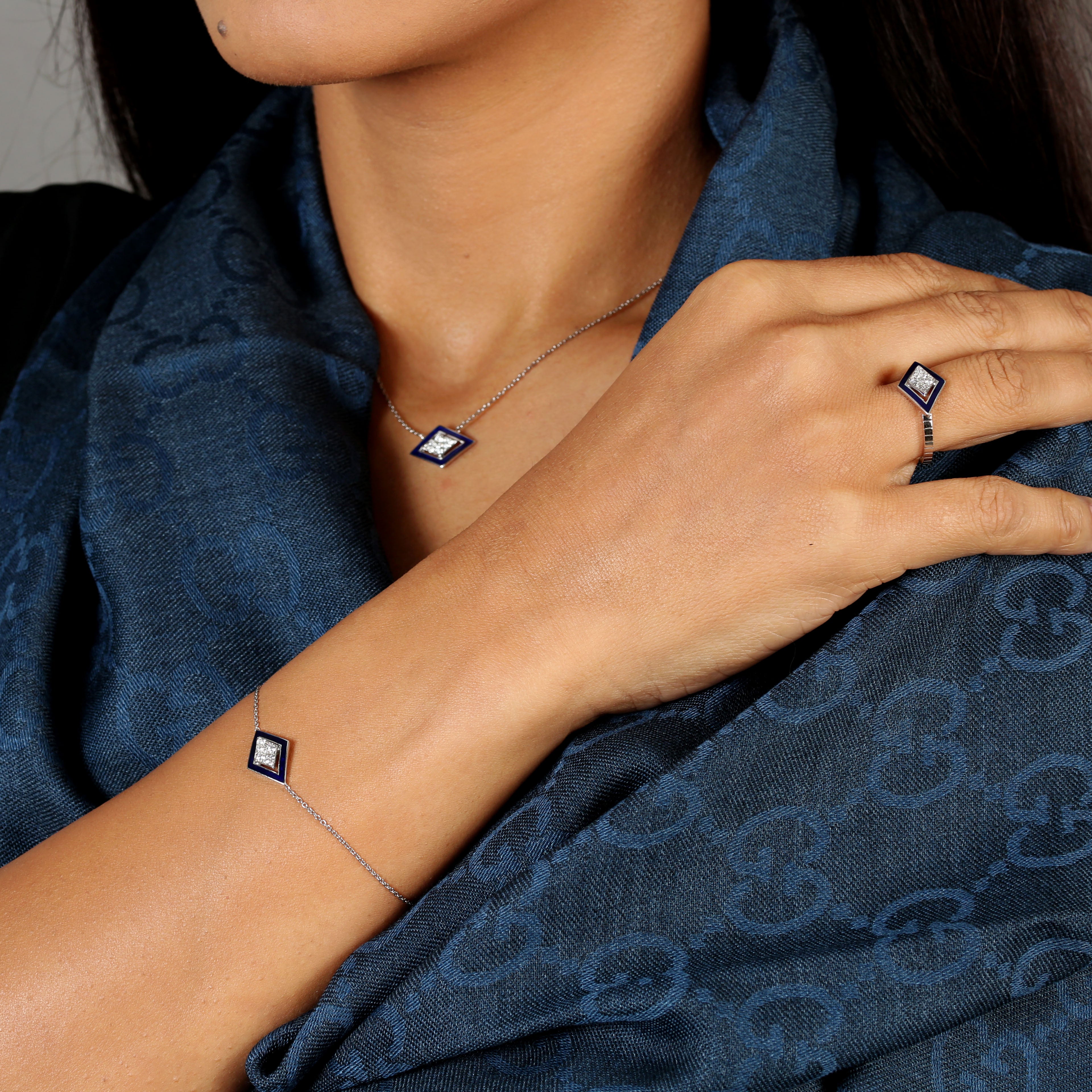 Imtinan Bracelet,  Enamel with Diamonds