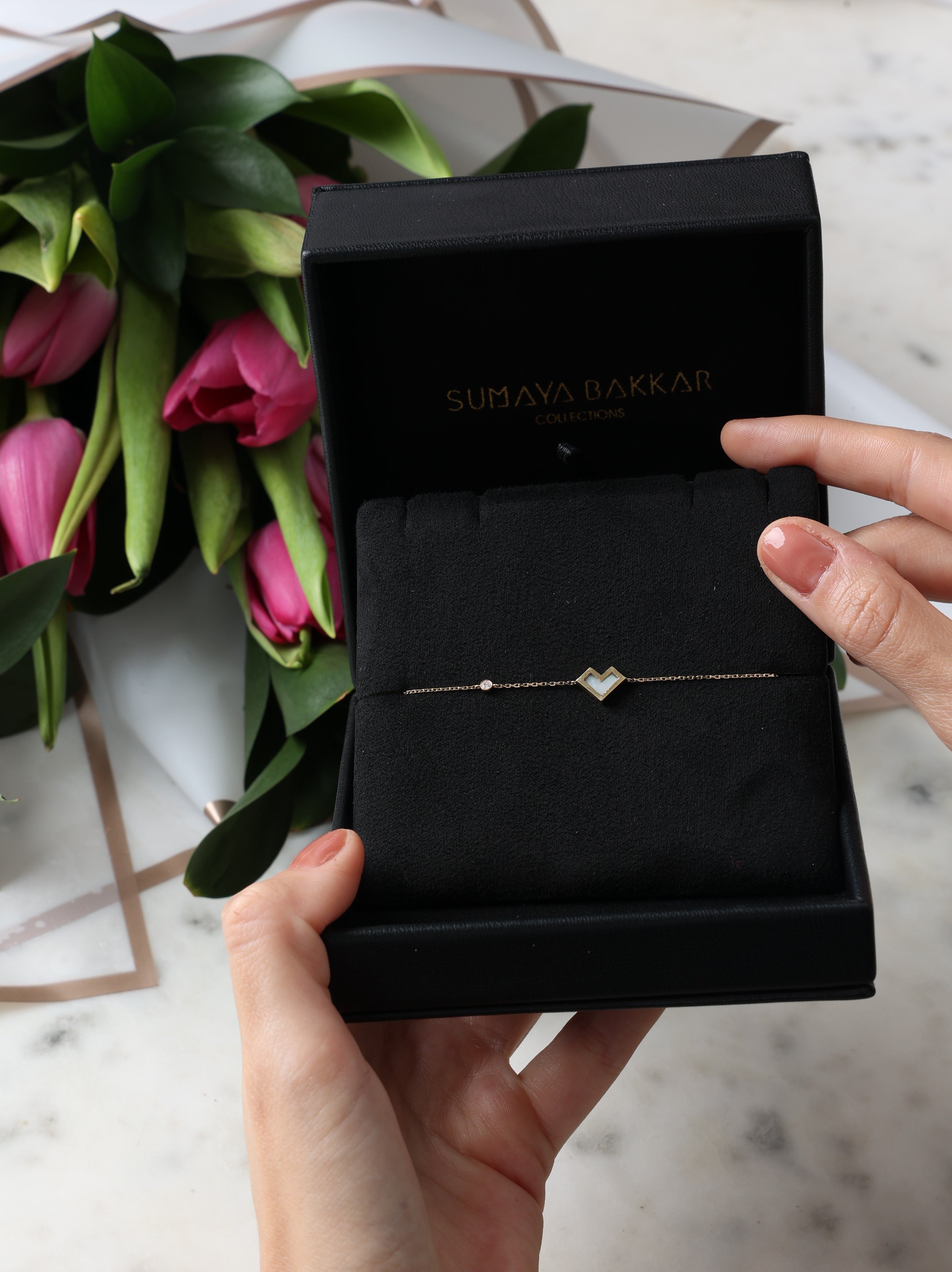 Heart of Gold Bracelet With MOP