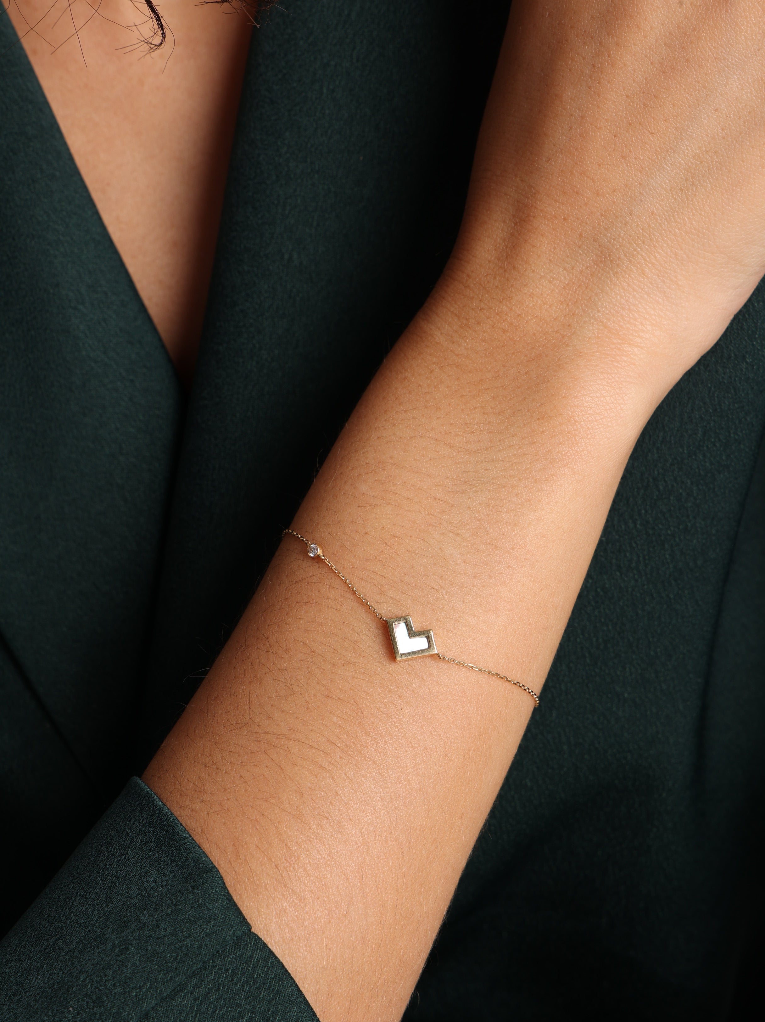 Heart of Gold Bracelet With MOP