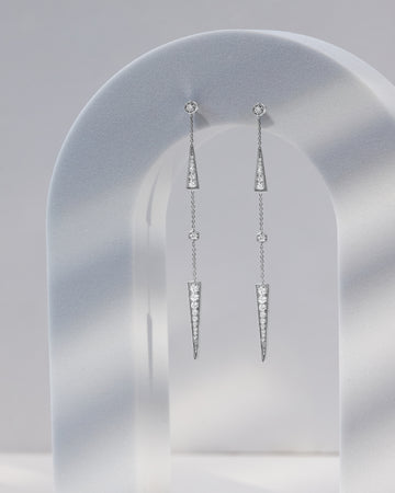 Tarakeeb shape Earrings with Diamonds