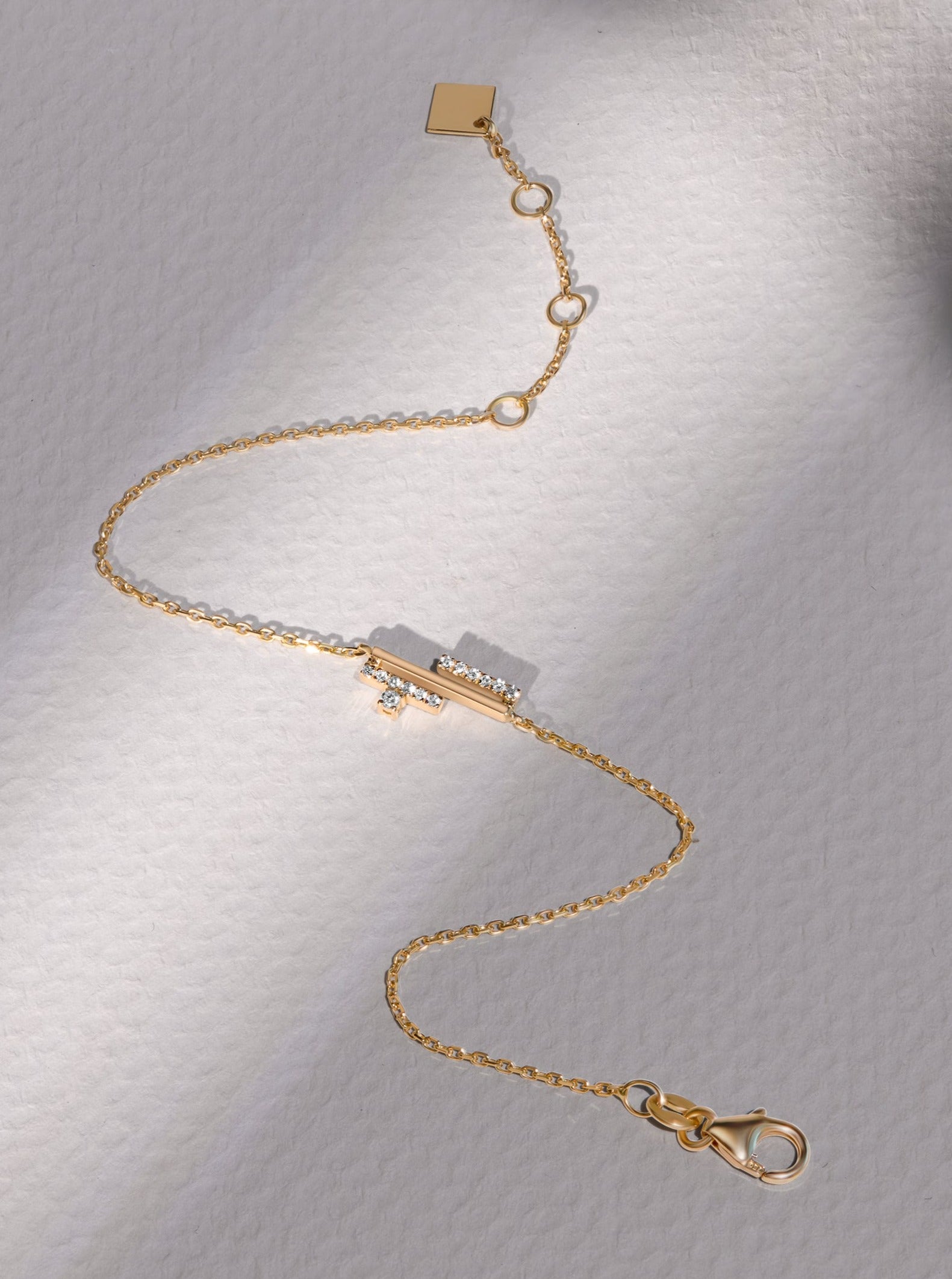 Lines Arabic Alphabet Word Bracelet   Hub Full Diamond