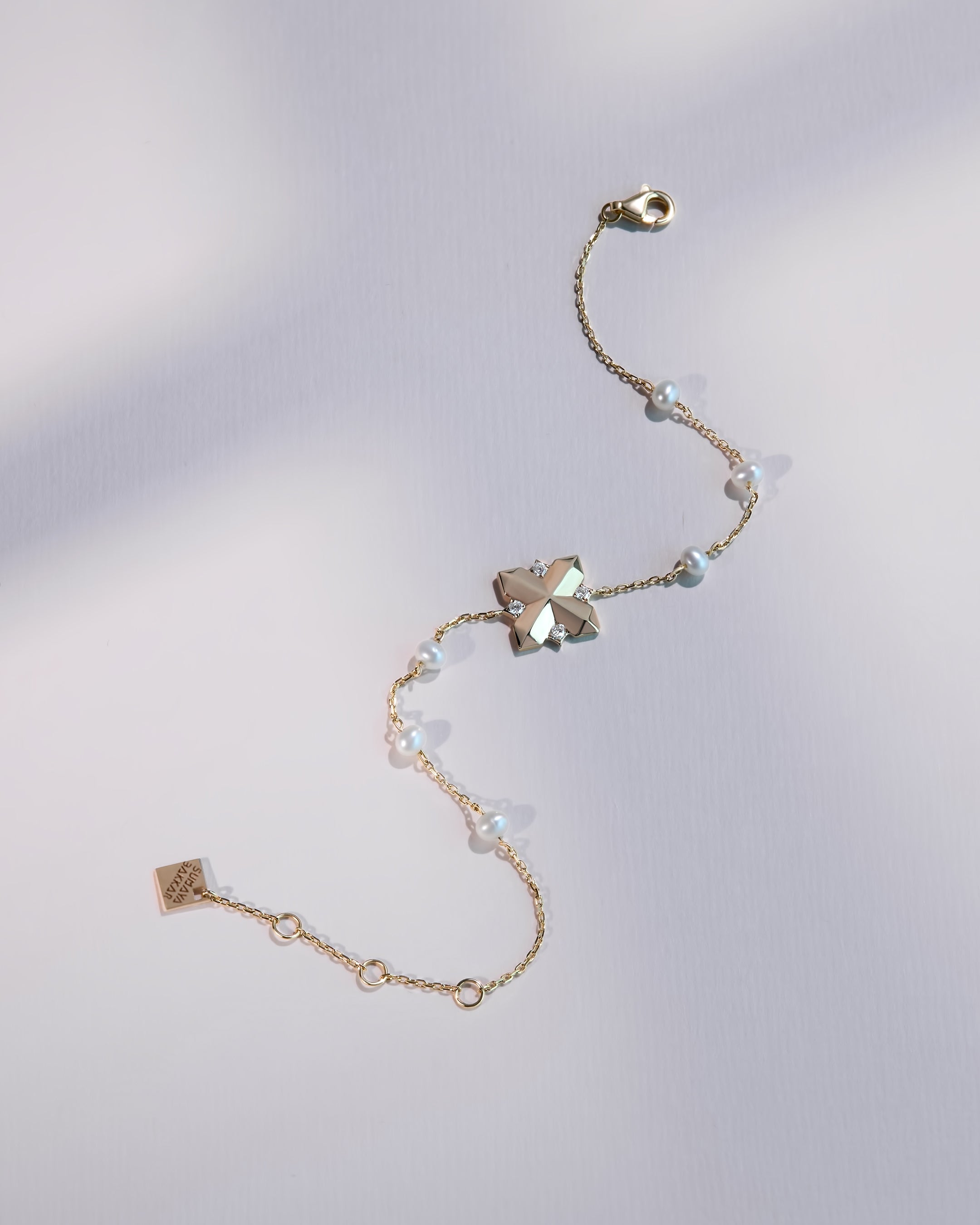 Golden  Rose  Braclete with Pearls