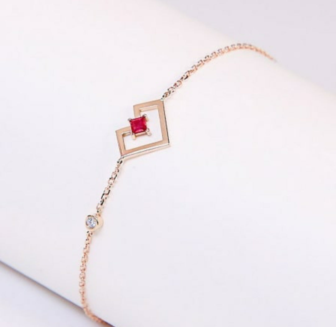 Heart of Gold Bracelet With Gems Stone