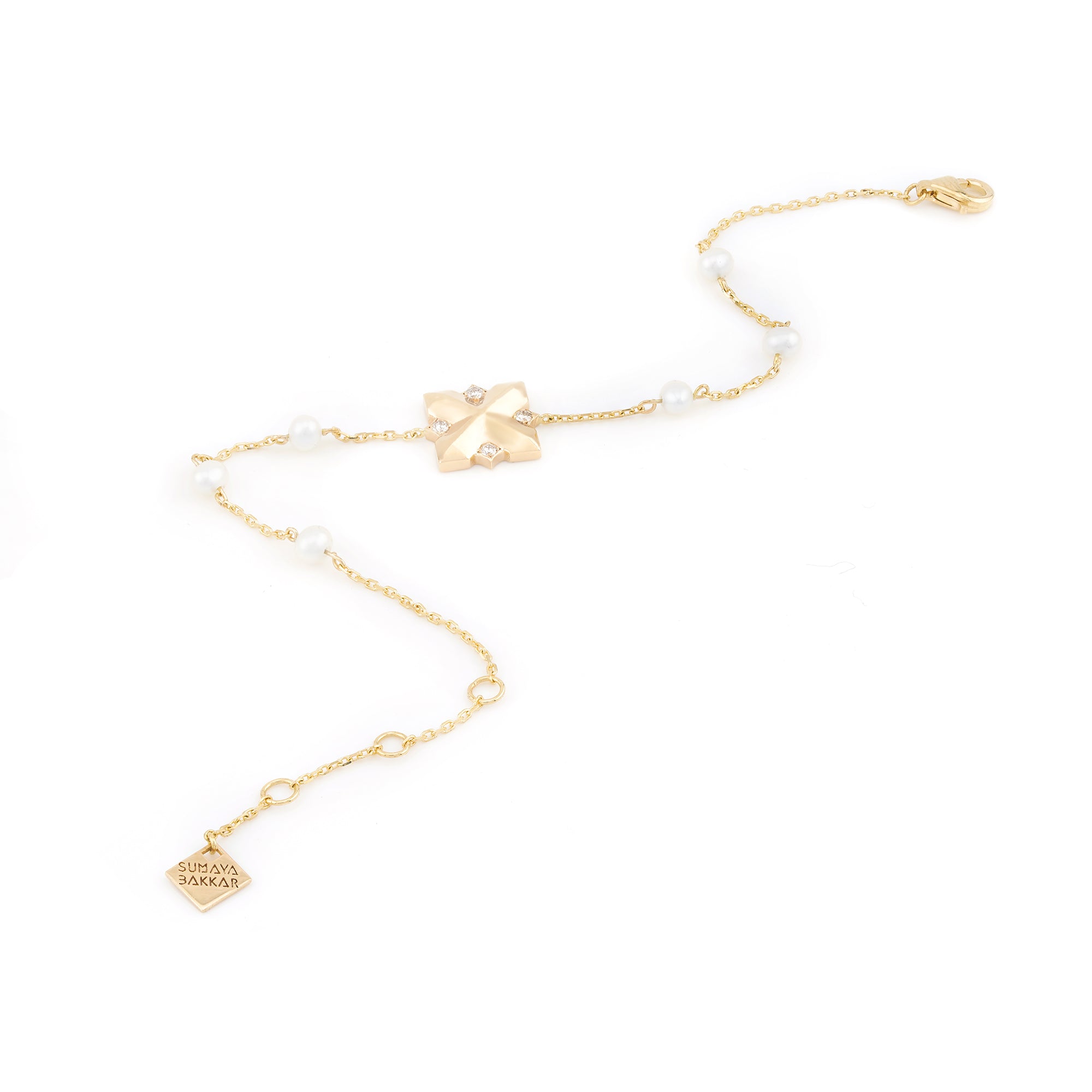 Golden  Rose  Braclete with Pearls