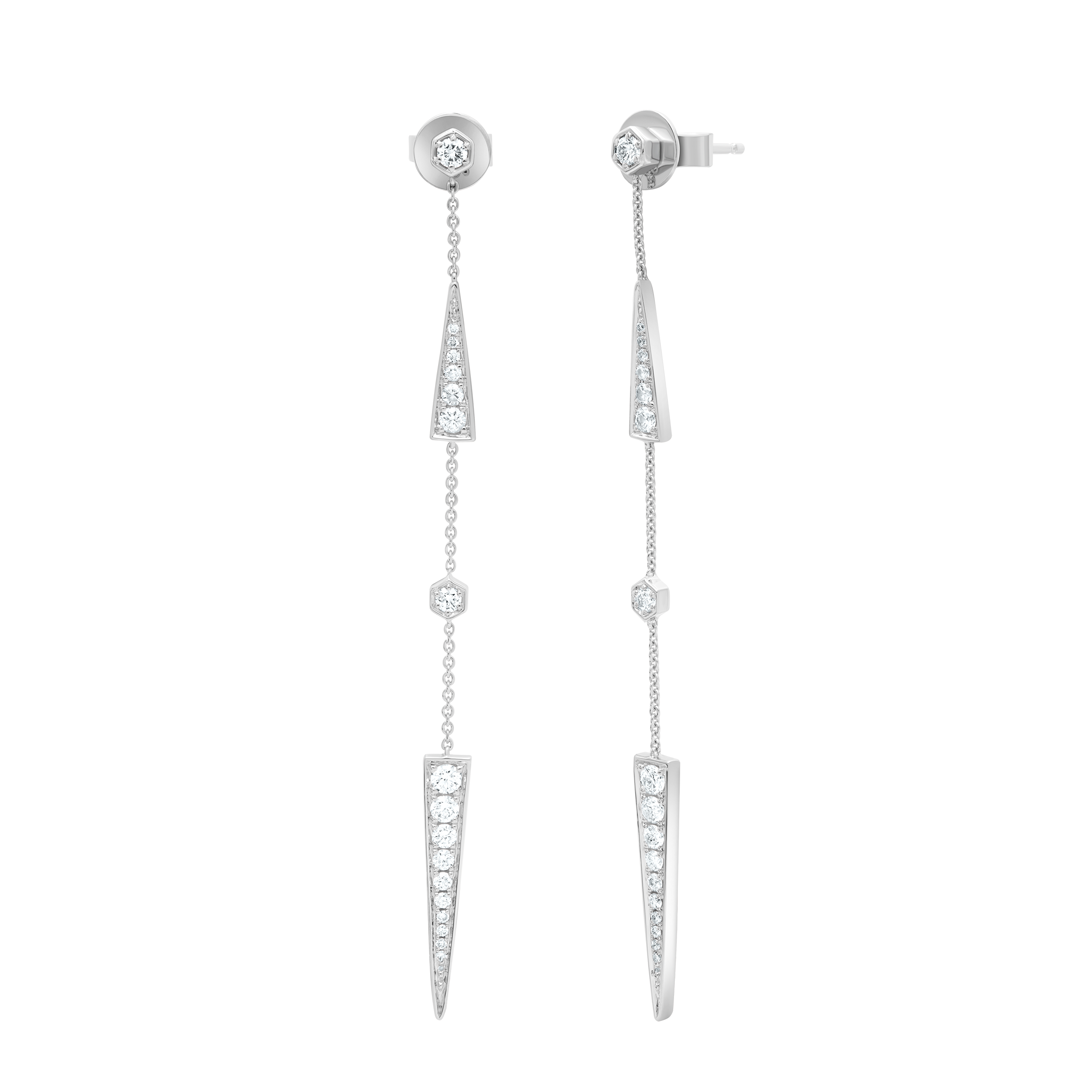 Tarakeeb shape Earrings with Diamonds