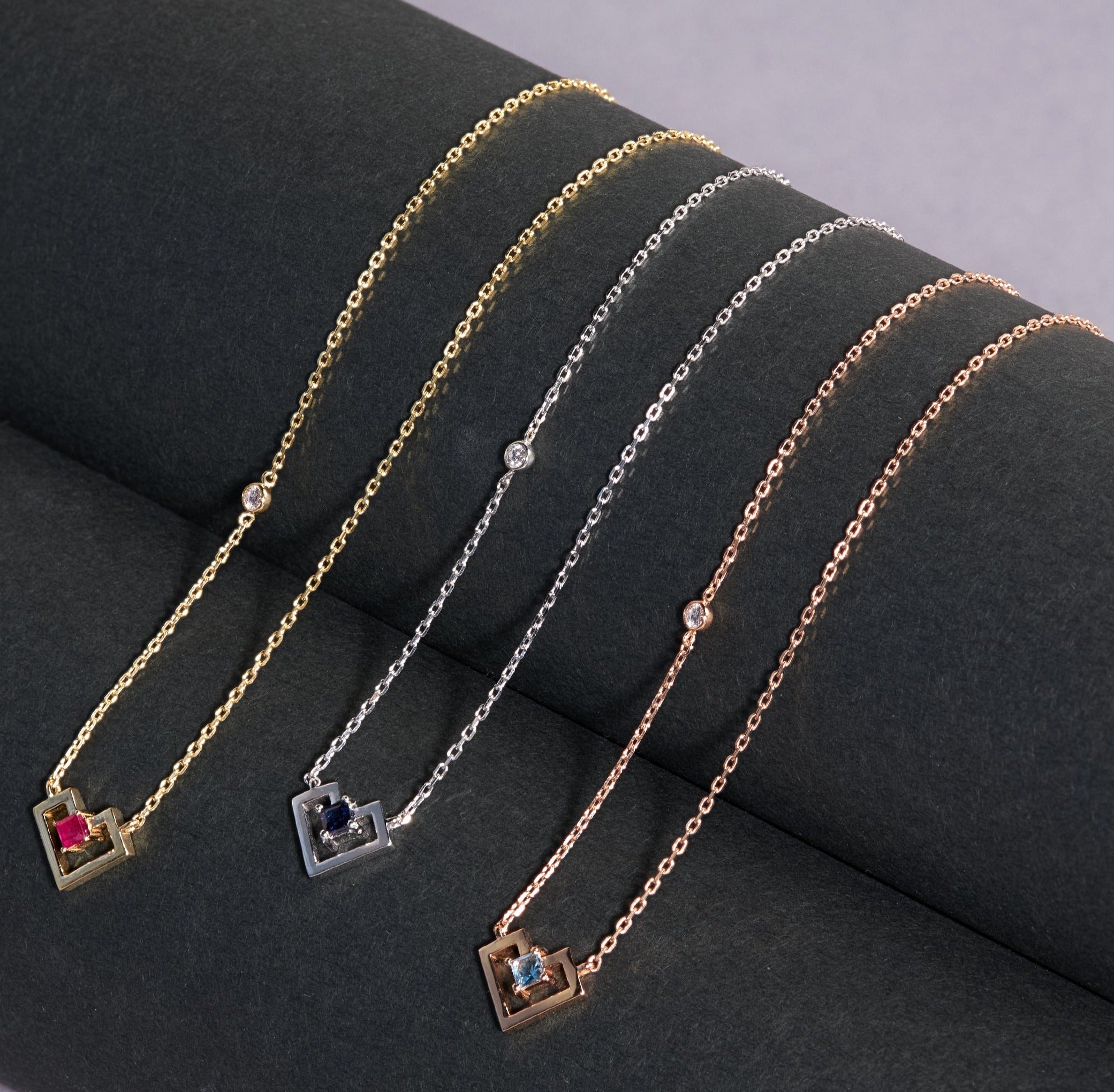 Heart Of Gold Gems Stone  Necklace