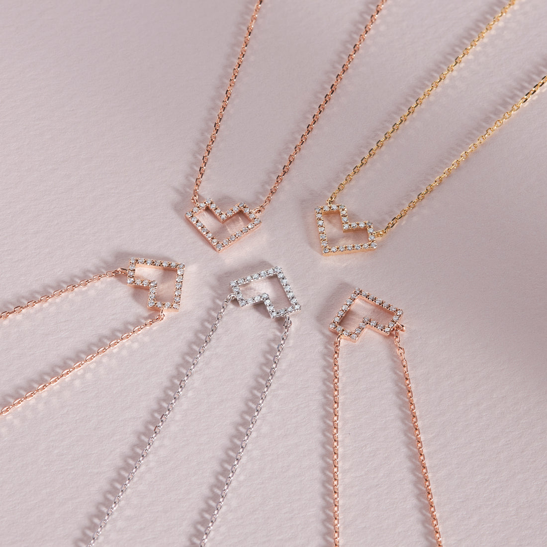 Heart Of Gold Diamonds Necklace