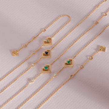 Heart of Gold Bracelet - Emerald
