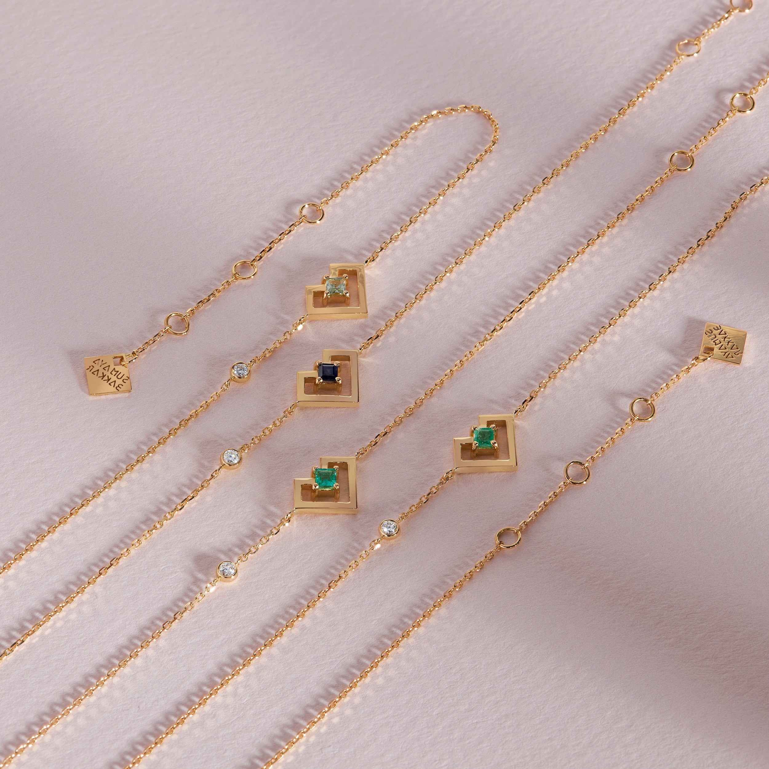 Heart of Gold Bracelet With Gems Stone