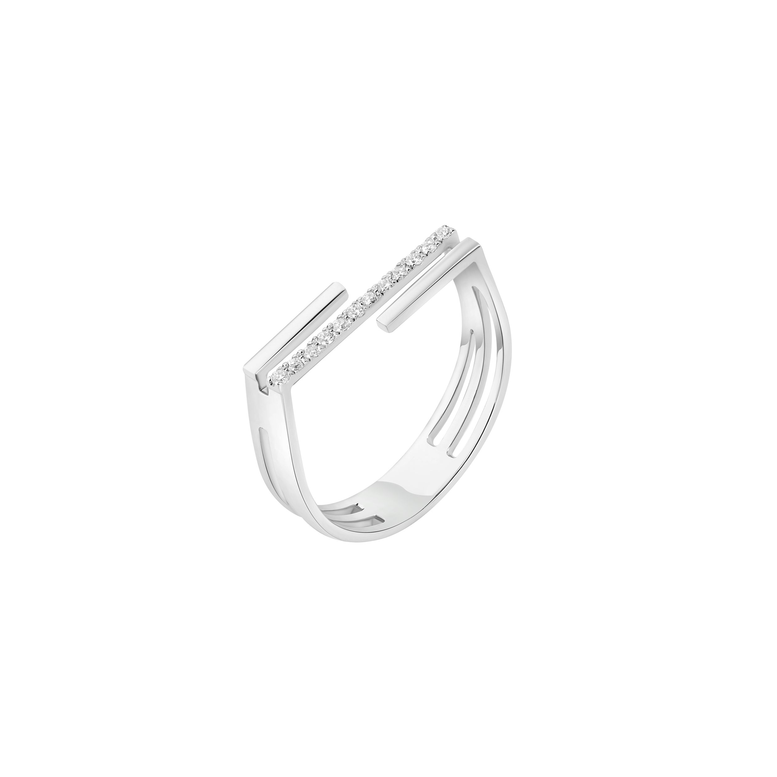 Line Ring - White Gold