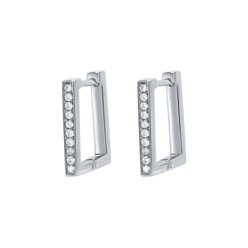 Square Shape Earrings with Diamonds (Rose Gold)