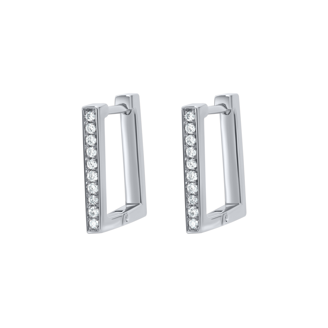 Square Shape Earrings with Diamonds (Rose Gold)