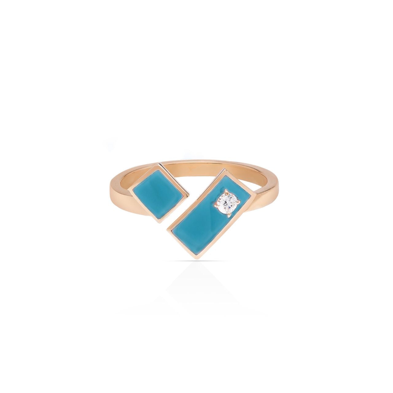 Heart of Gold Enamel Ring with Diamond