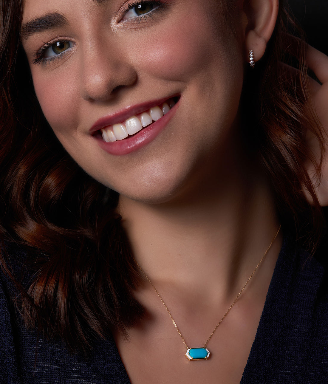 YellowGold with Natural Turquoise Stone and Enamel