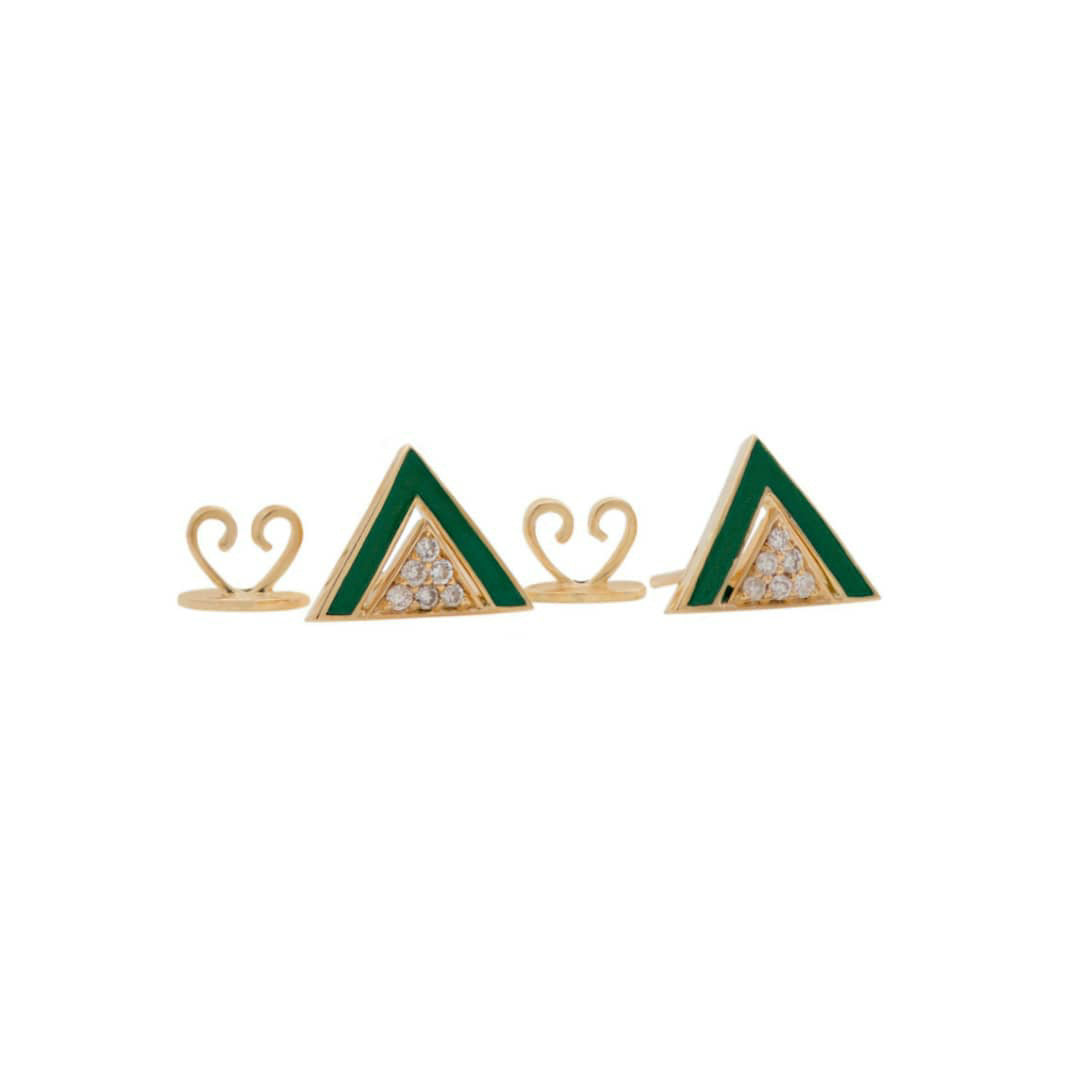 Imtinan Earrings,  Enamel with Diamonds