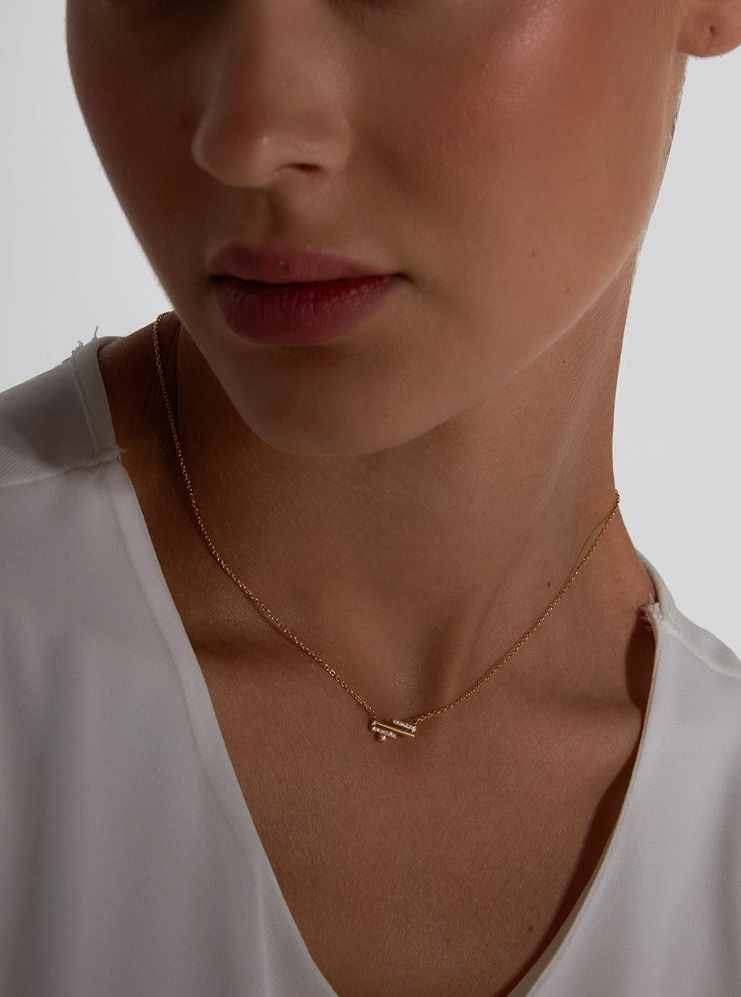 Lines Arabic Alphabet Word Necklace Hub Full Diamonds