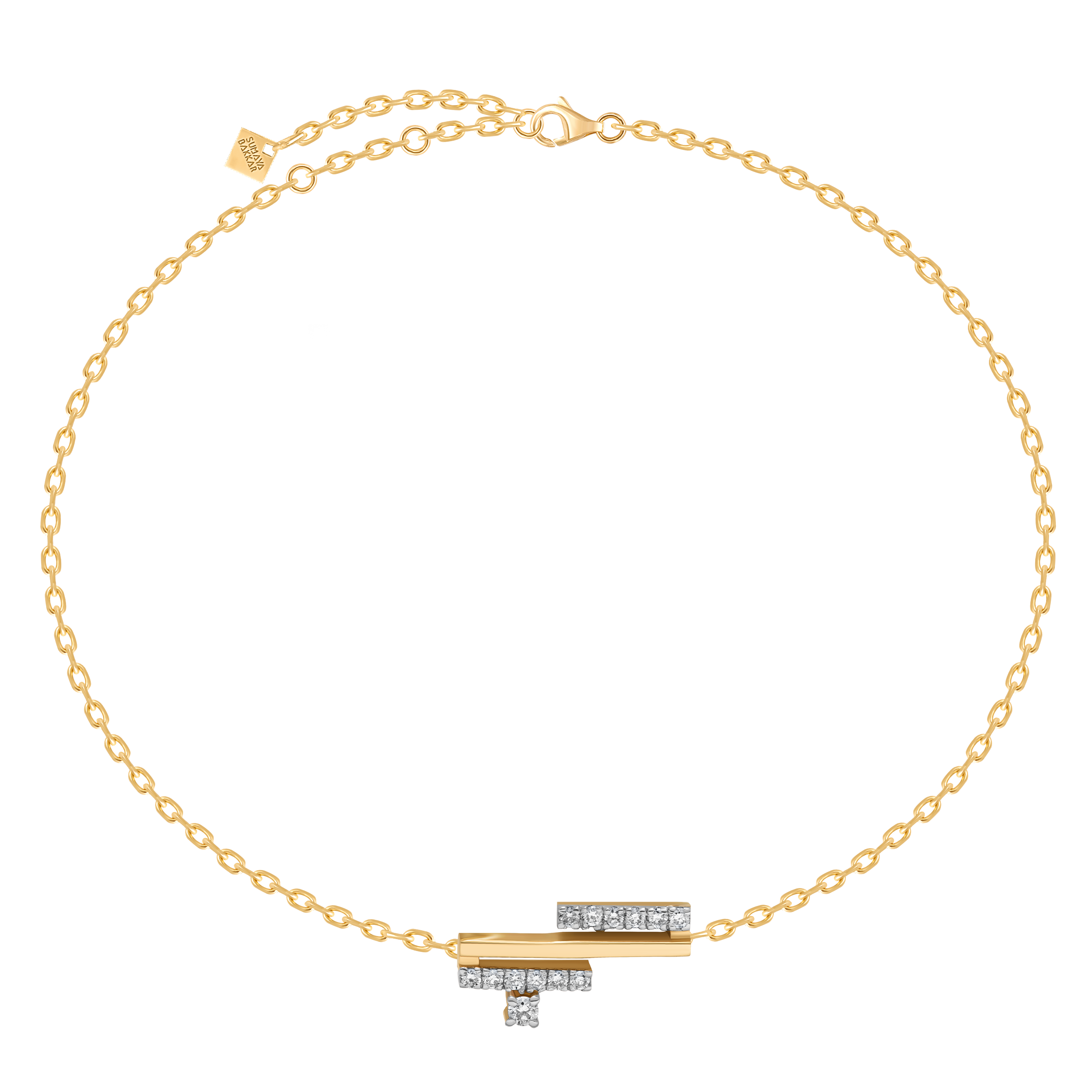 Lines Arabic Alphabet Word Bracelet   Hub Full Diamond