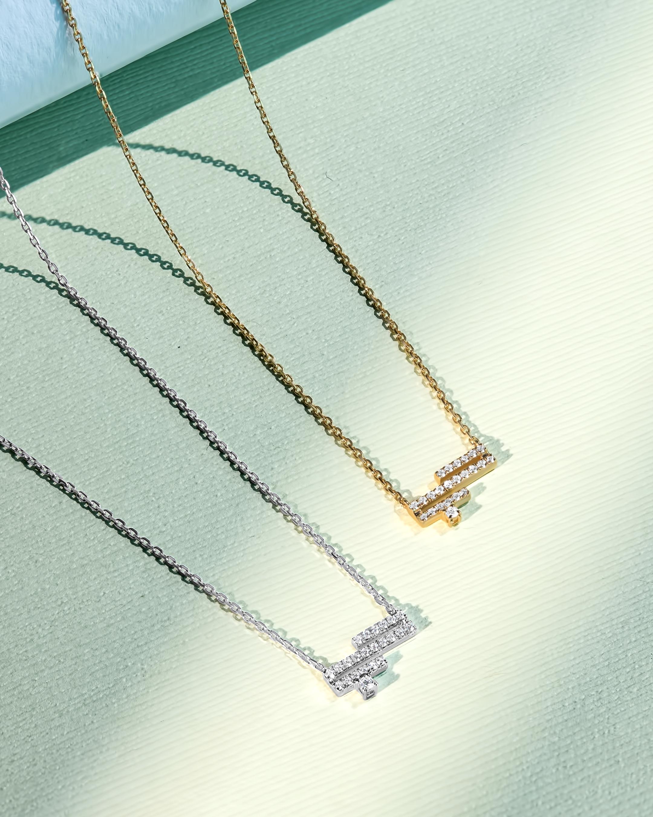 Three Bars Full Diamonds Necklace (Hub)