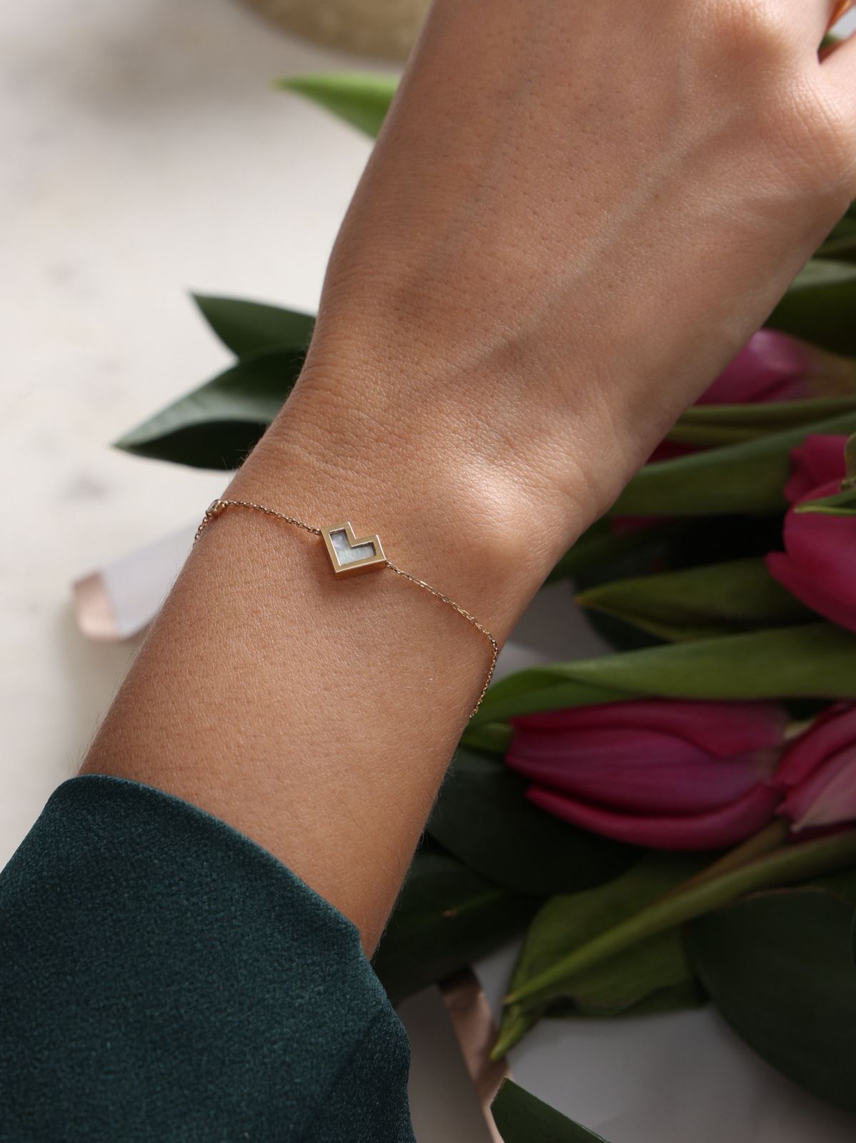 Heart of Gold Bracelet With MOP