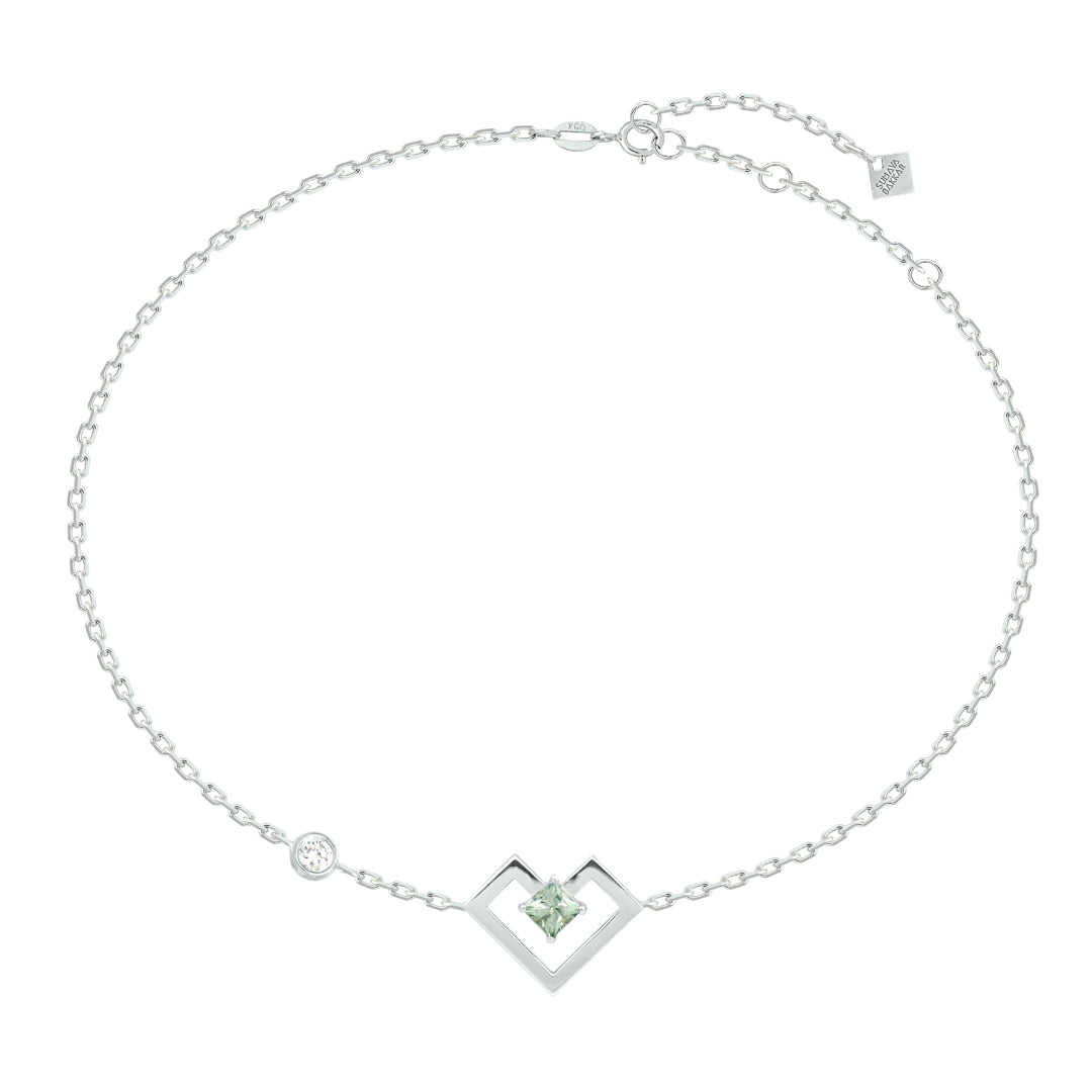 Heart of Gold Bracelet With Gems Stone