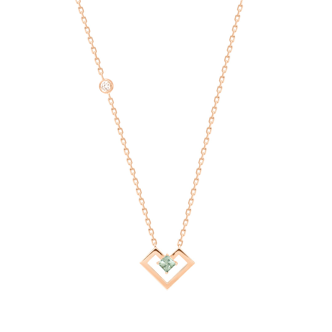 Heart Of Gold Gems Stone  Necklace