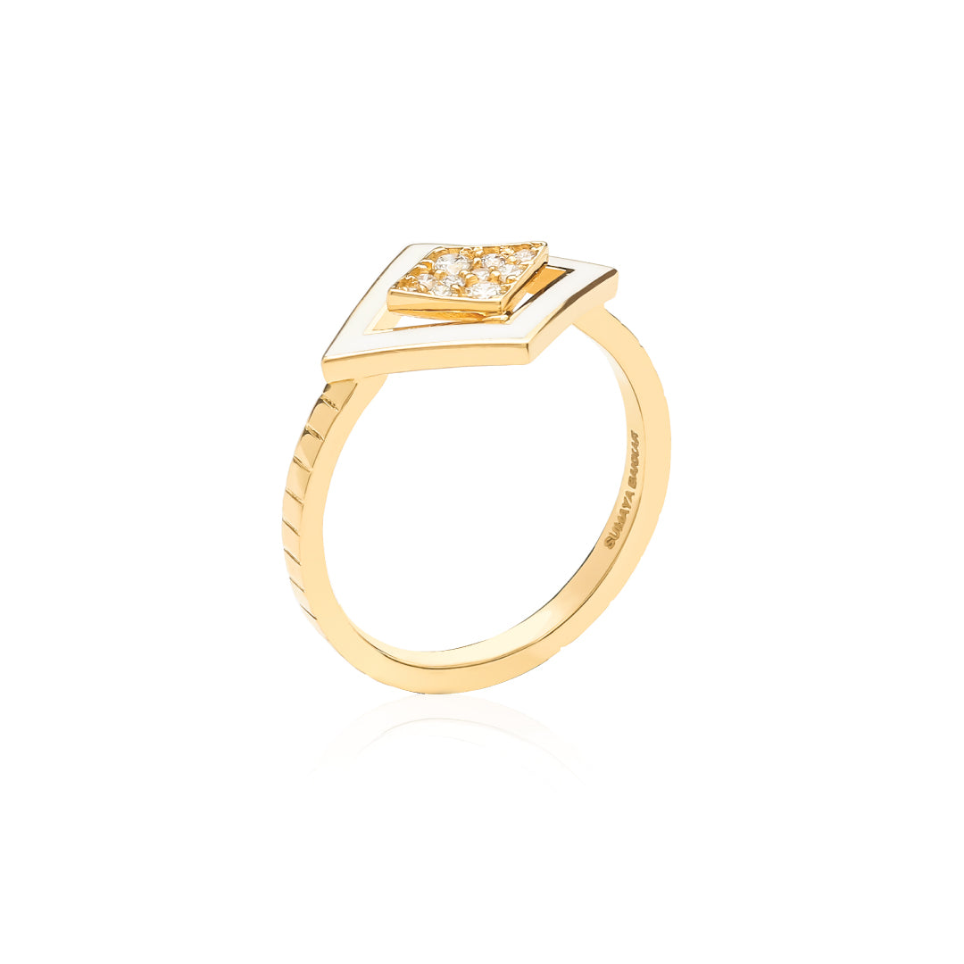Imtinan Ring,  Enamel with Diamonds