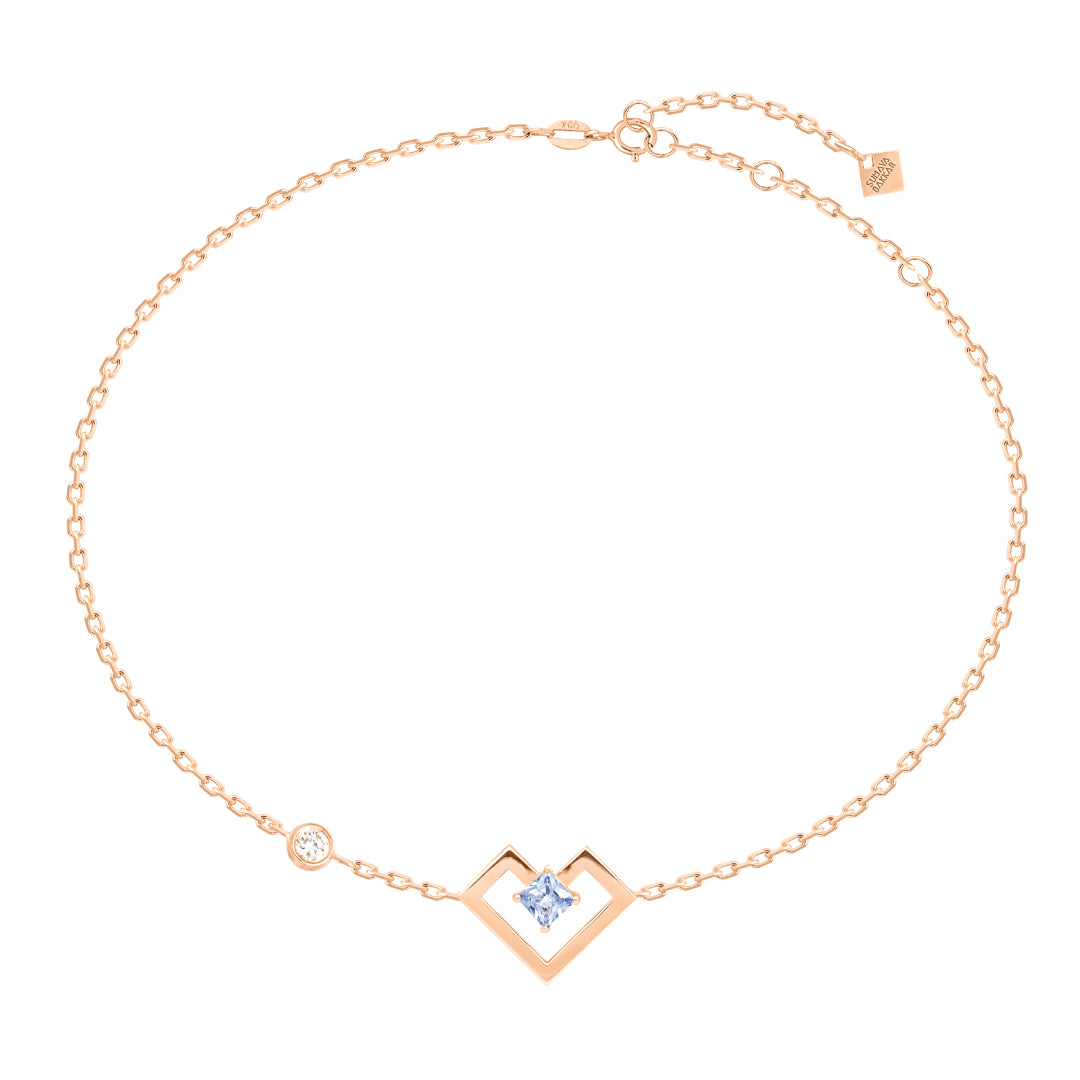 Heart of Gold Bracelet With Gems Stone