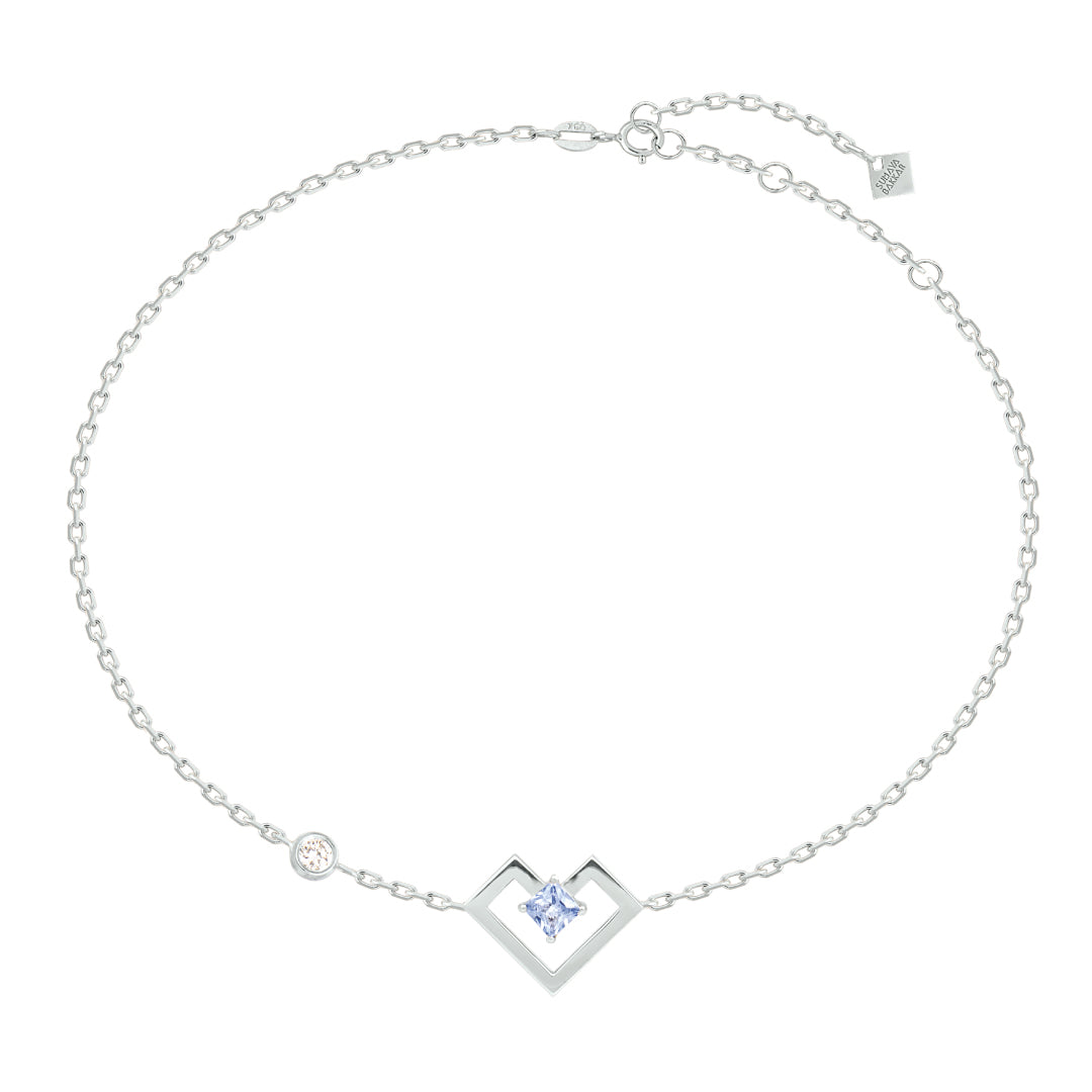 Heart of Gold Bracelet With Gems Stone