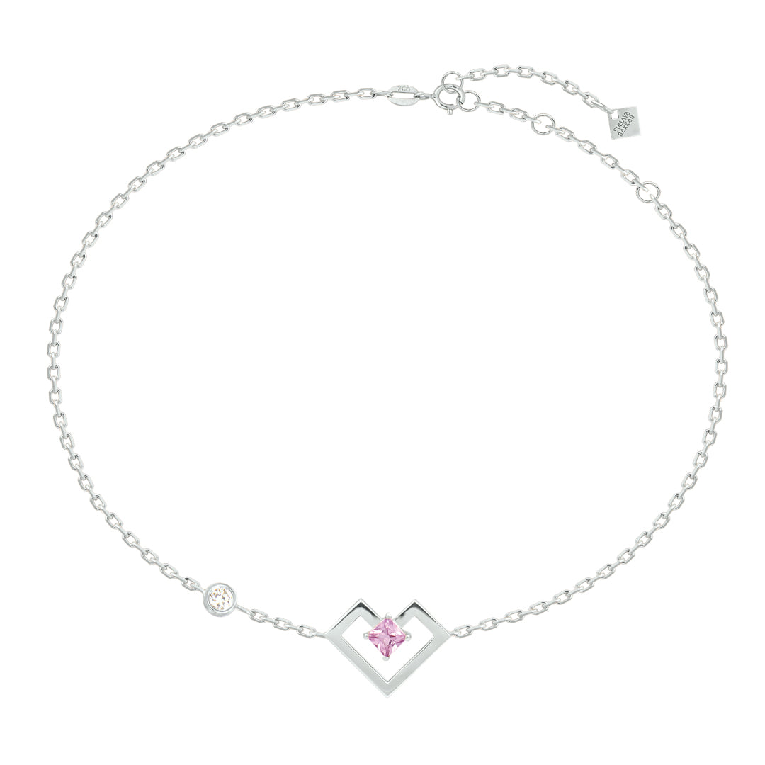 Heart of Gold Bracelet With Gems Stone