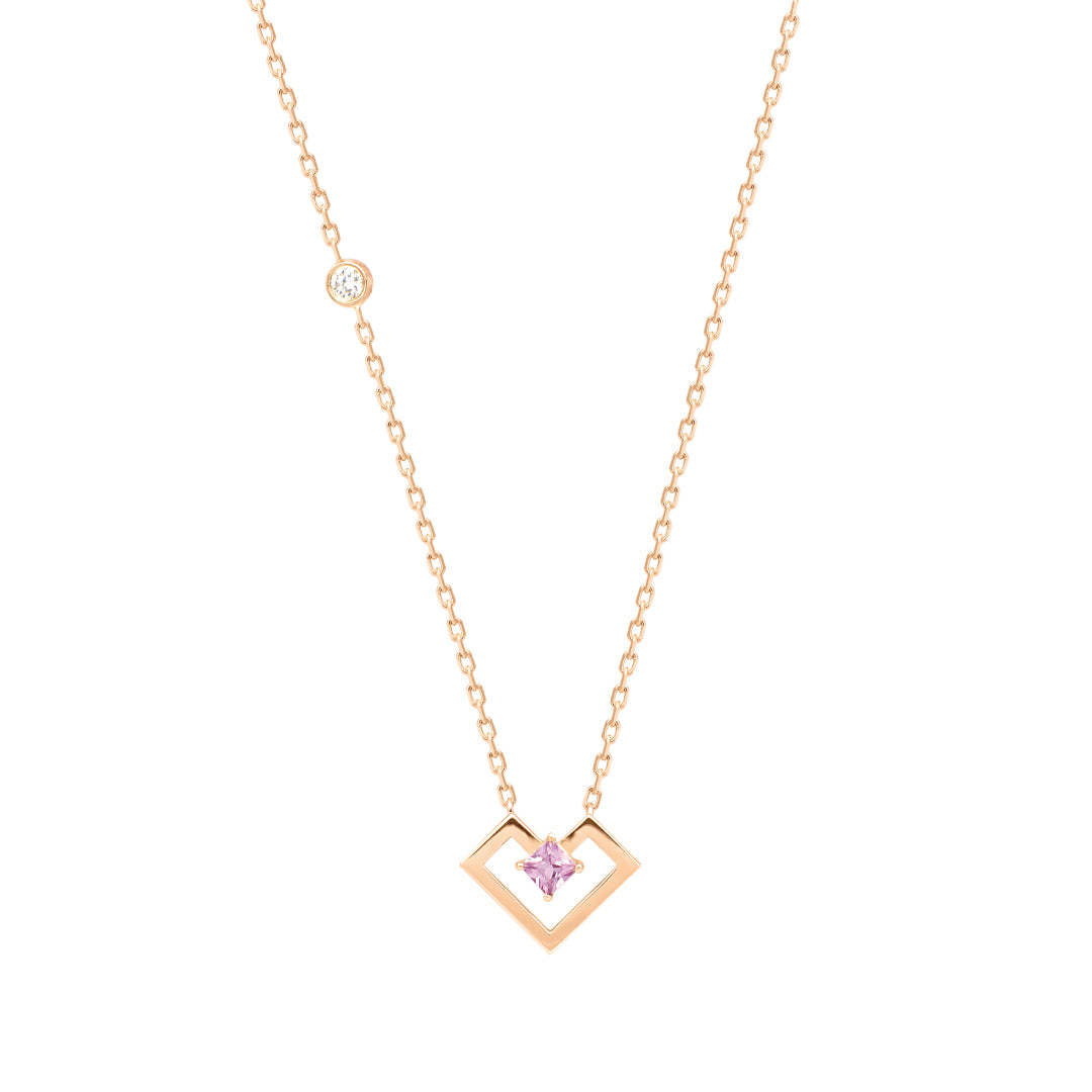 Heart Of Gold Gems Stone  Necklace