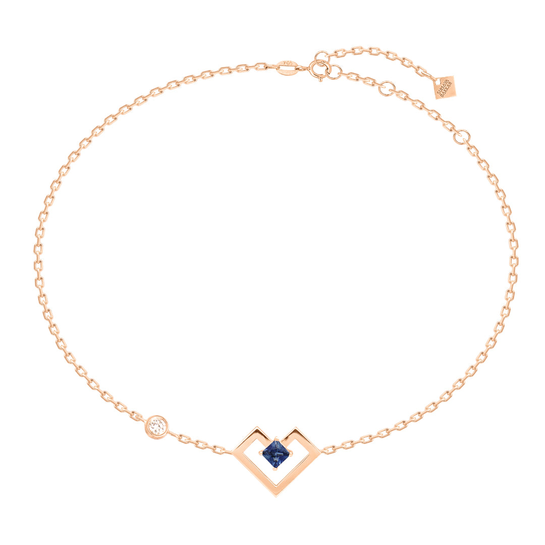 Heart of Gold Bracelet With Gems Stone