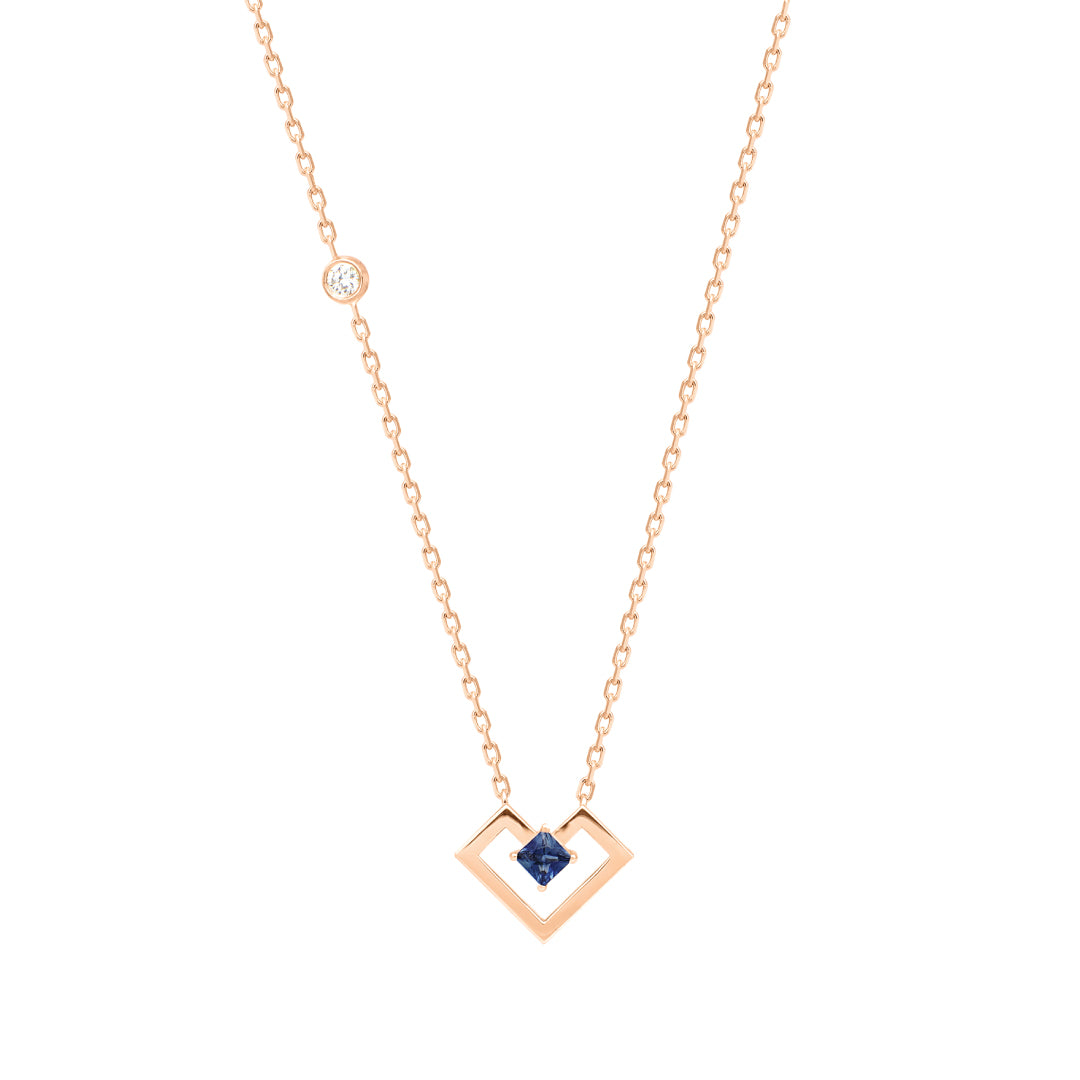 Heart Of Gold Gems Stone  Necklace