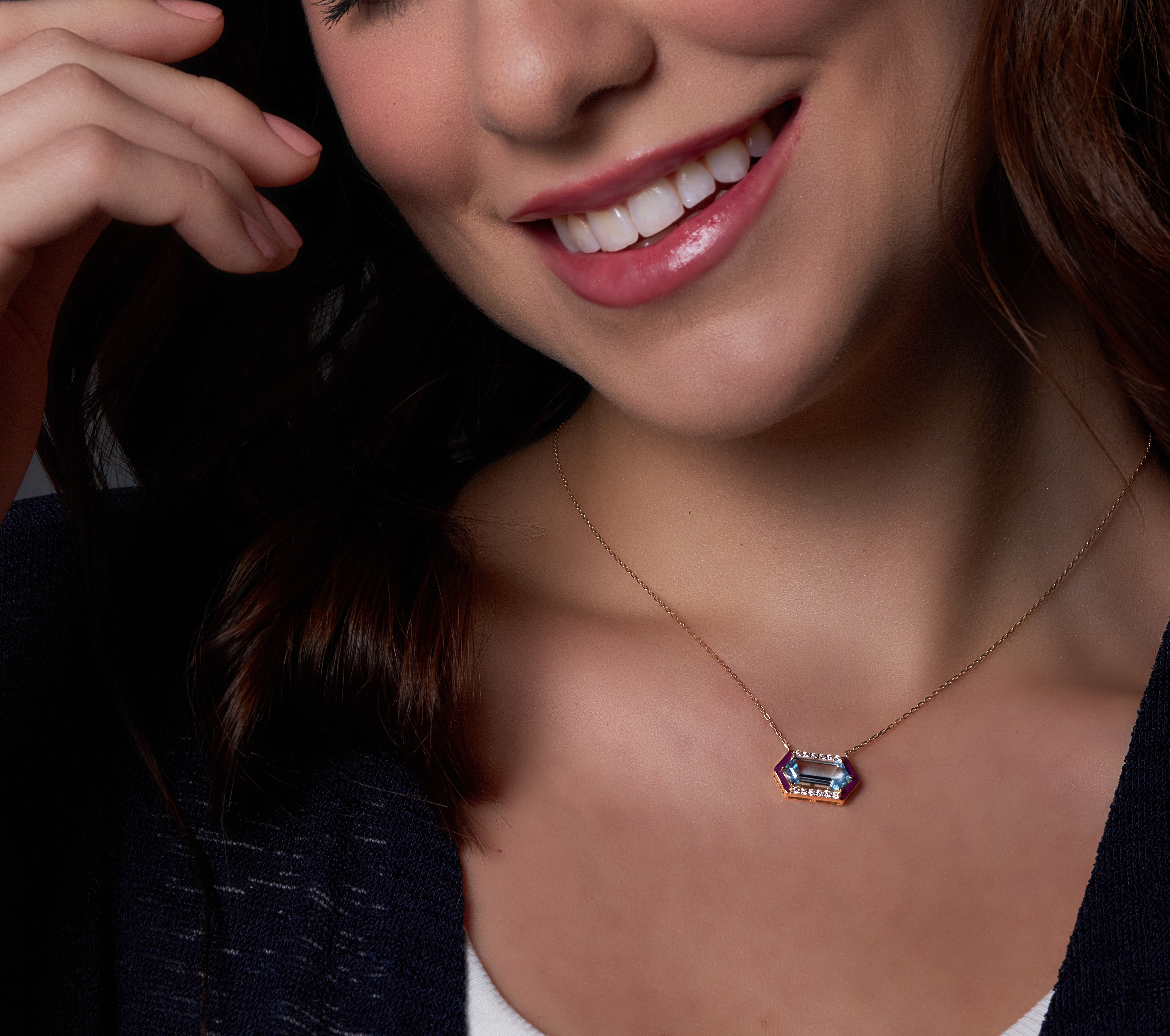 Yellow Gold with Diamond and Blue Topaz Stone