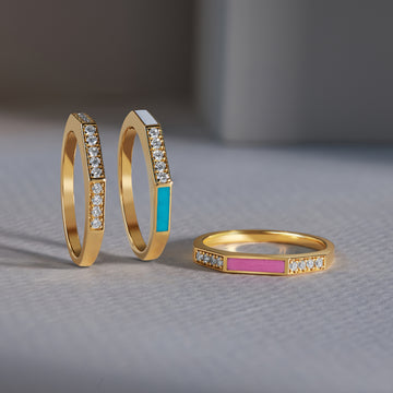 Many Diamonds and Colors Ring
