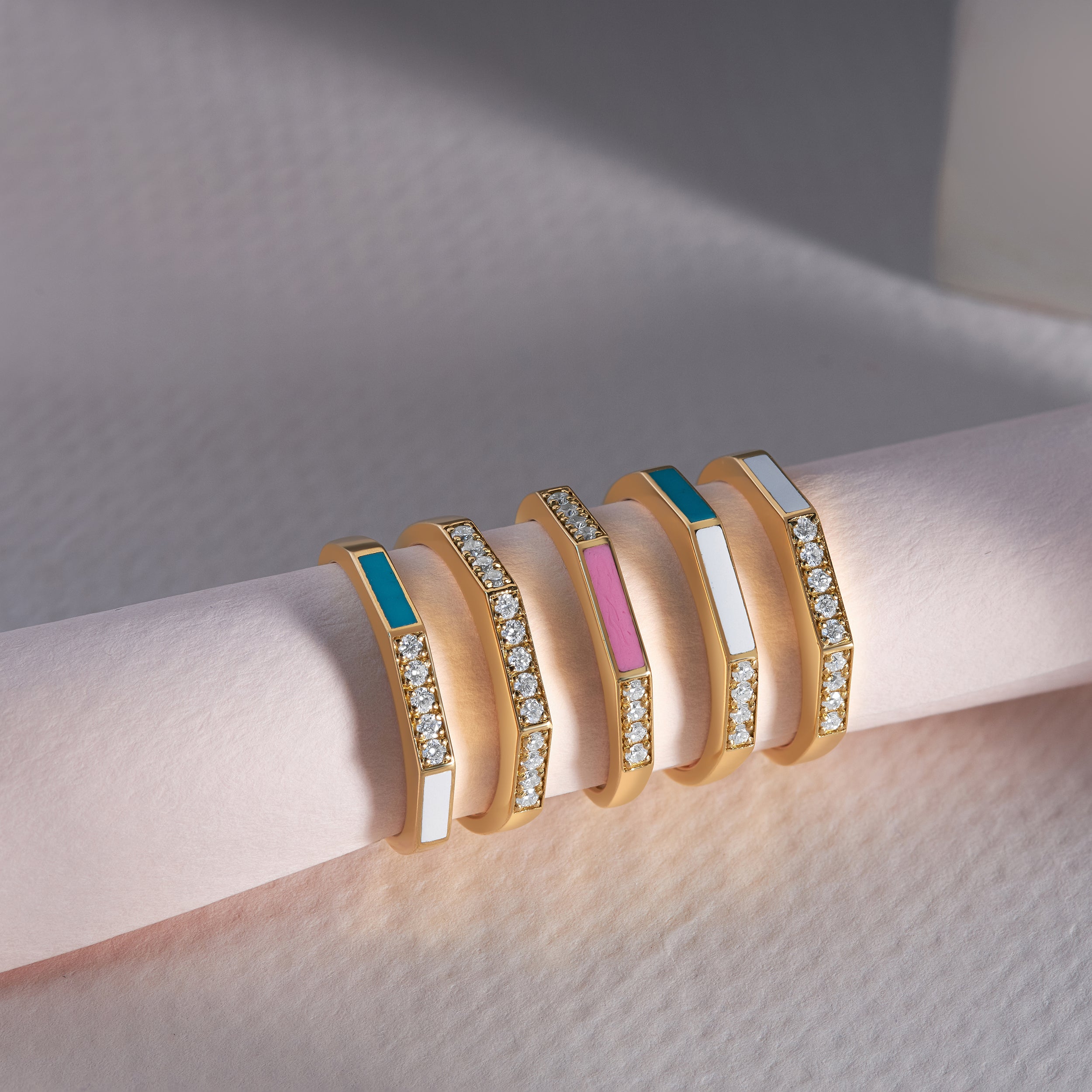 Diamond and Enamel Ring