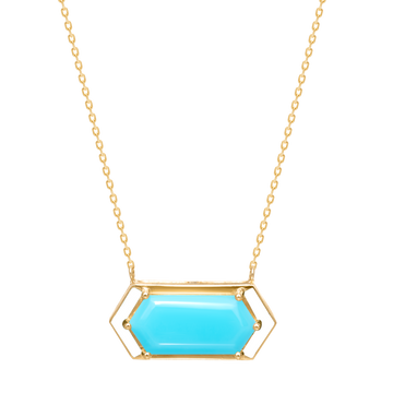 YellowGold with Natural Turquoise Stone and Enamel