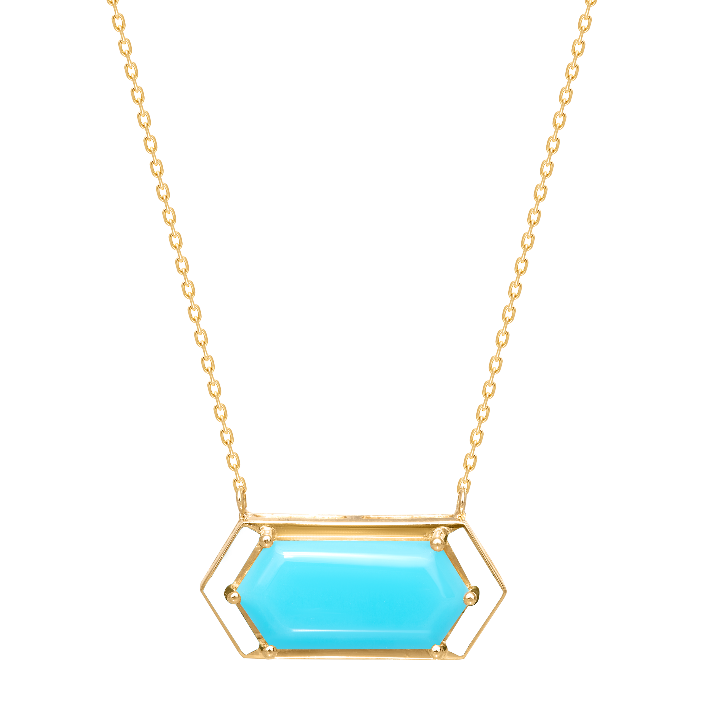 YellowGold with Natural Turquoise Stone and Enamel
