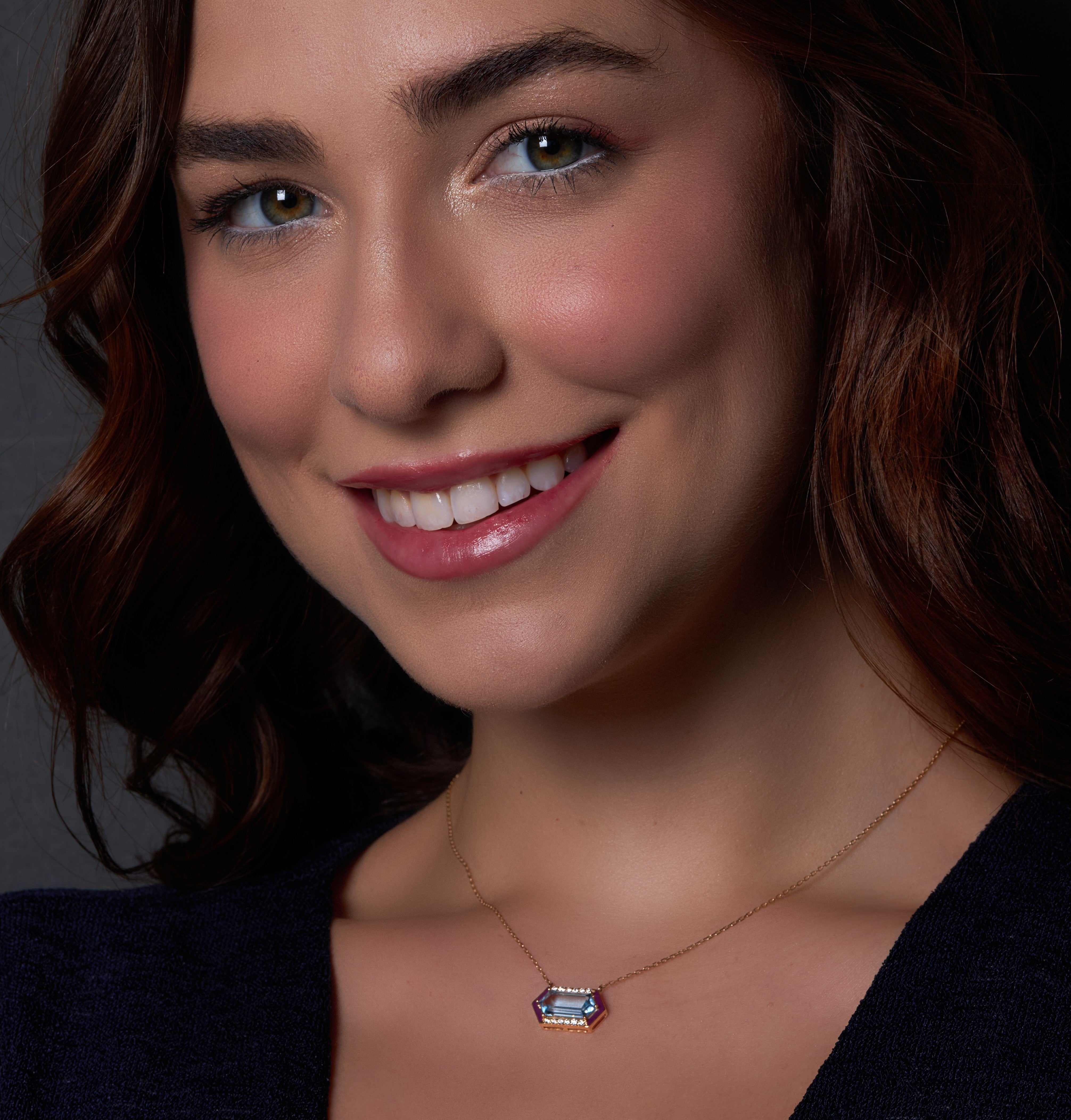 Yellow Gold with Diamond and Blue Topaz Stone