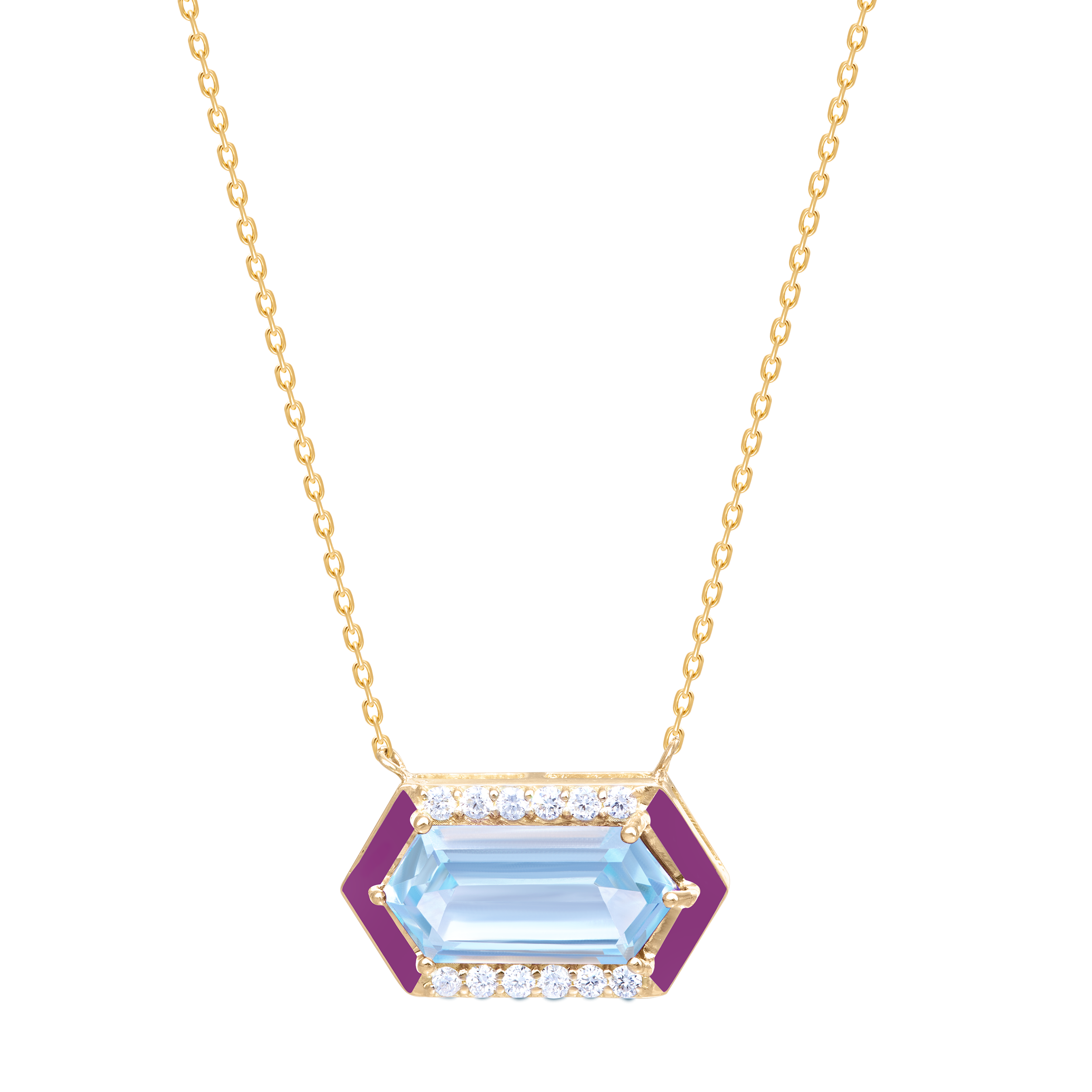 Yellow Gold with Diamond and Blue Topaz Stone