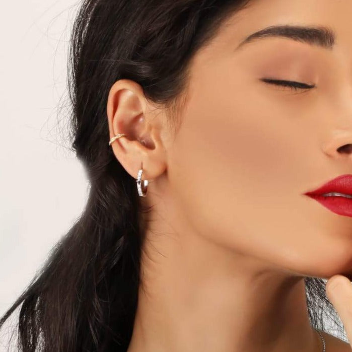 Tennis Earrings Gold with Diamonds