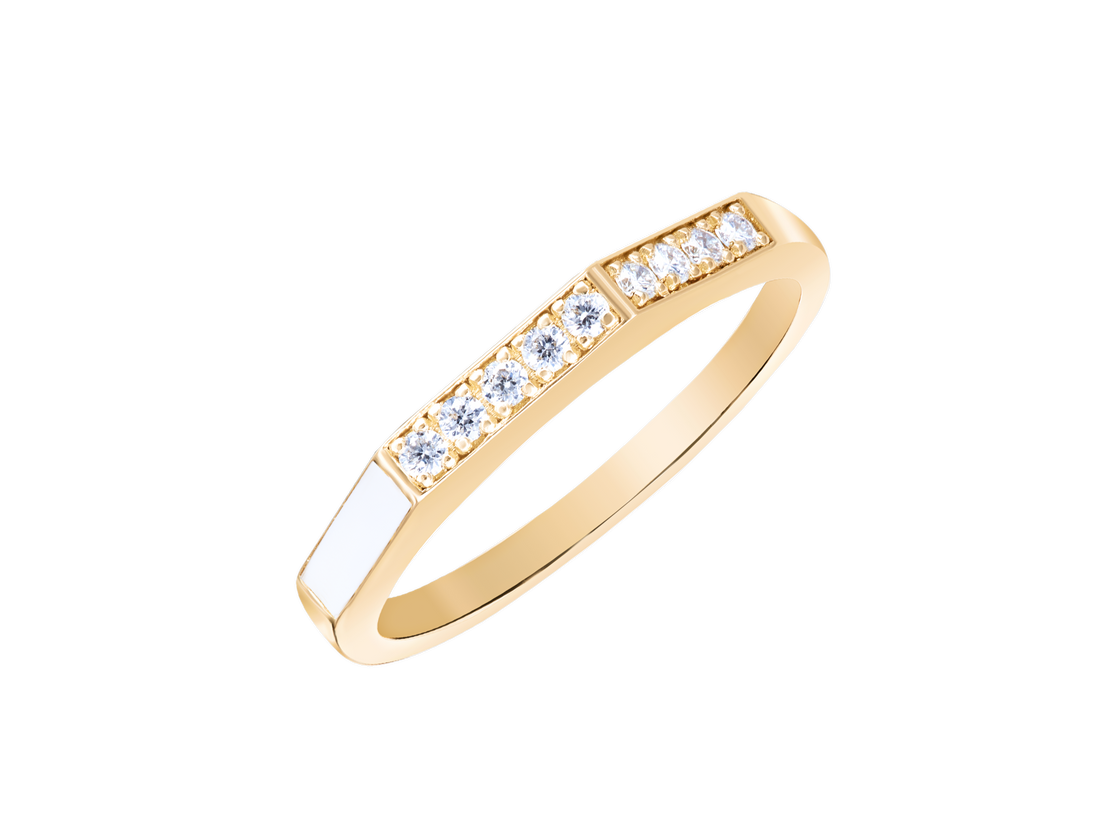 Diamond and Enamel Ring